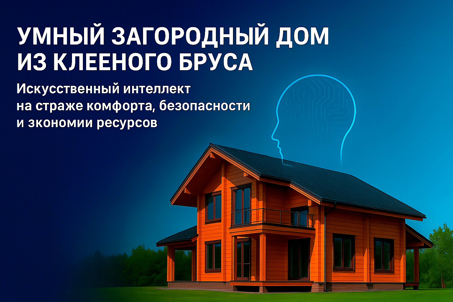 Умный загородный дом из клееного бруса. Искусственный интеллект на страже комфорта, безопасности и экономии ресурсов.