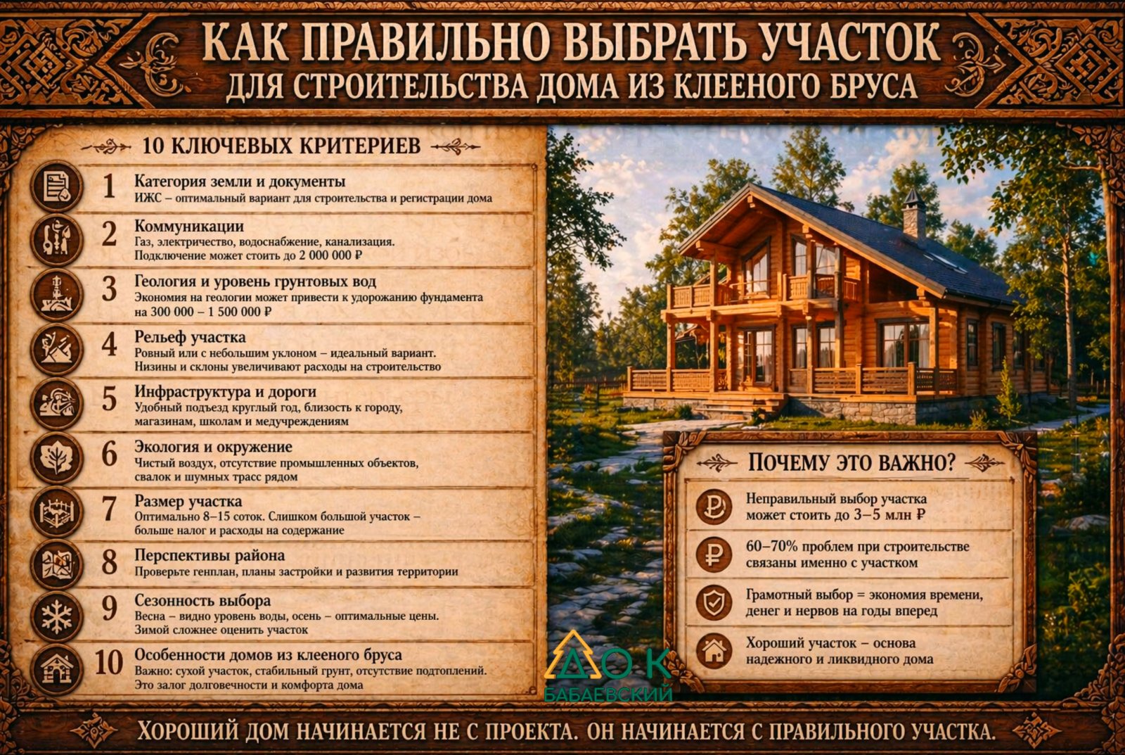 Разбираемся, как правильно выбрать участок для строительства дома из клееного бруса