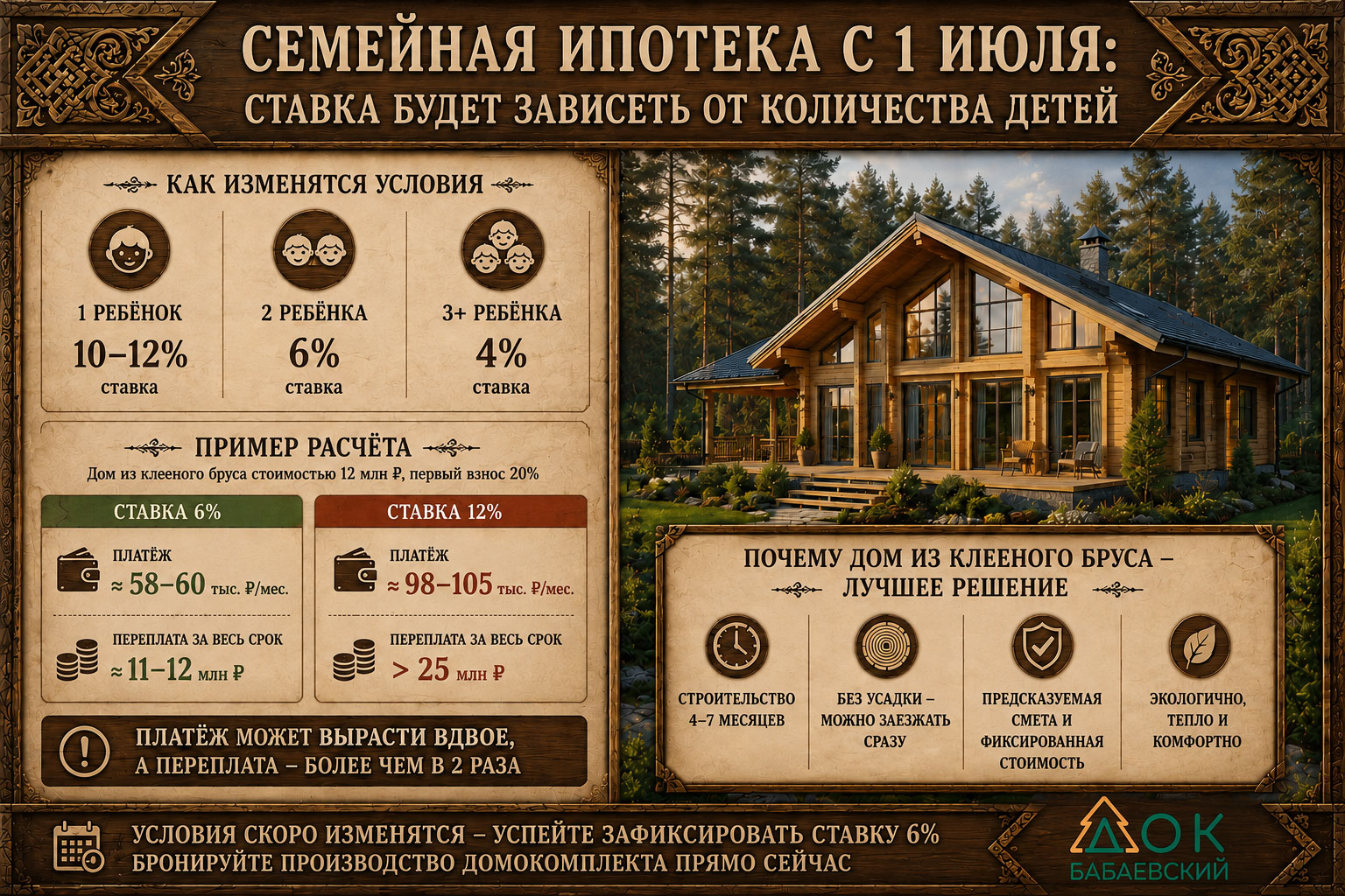 С 1 июля 2026 года ставки по льготной семейной ипотеке могут существенно измениться